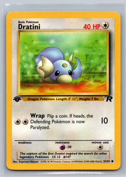 Dratini 53/82 - 1st Edition Team Rocket - Pokemon TCG Card - Normal Type - LP - Image 1