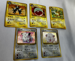 Vintage Japanese Pokemon Holo Card Lot 1990s Originals Clefairy, Chansey, Raichu - Image 1