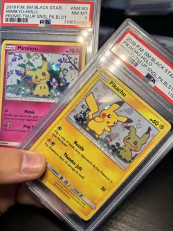 PSA 8 Pikachu & Mimikyu Holo - SM 162 & 163 Team Up Blister Promo Pokemon Card - Image 3