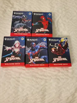 SDCC 2025 Magic The Gathering (MTG) x Spiderman Complete Welcome Deck Set (5) - Image 1