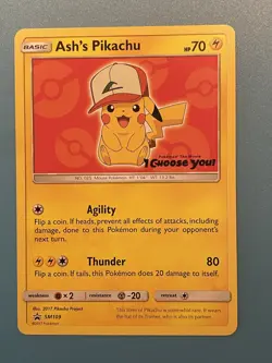 Pokemon Ash’s Pikachu. Sun And Moon Promo. SM109 - Image 1