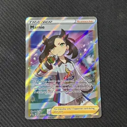POKEMON MARNIE SWSH121 BLACK STAR PROMO FULL ART TRAINER NM - Image 1
