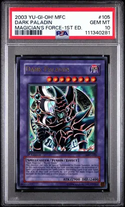 YUGIOH PSA 10 Dark Paladin (1st Edition Artwork) MFC-105 Magician's Force 1st Ed - Image 1