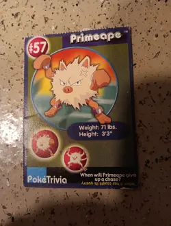 1999 Poketrivia, Primeape #57, Pokemon Burger King The First Movie Promo Card. - Image 1