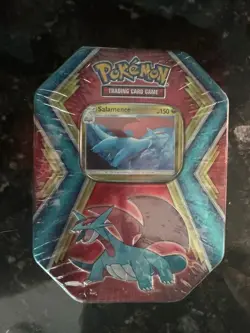 Sealed Pokemon Salamence/Dragonite Tin. 3 Booster Packs. - Image 1