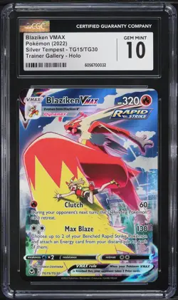 CGC 10 2022 Pokemon Silver Tempest #TG15 BLAZIKEN VMAX Trainer Gallery Holo - Image 1