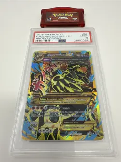 Primal Groudon EX 97/98 XY Ancient Origins PSA 9 2015 + Pokemon Ruby Version GBA - Image 1
