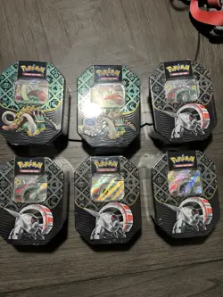 Pokemon TCG Scarlet&Violet Paldean Fates Collector Tin Set (6 Of Them) (Sealed) - Image 1