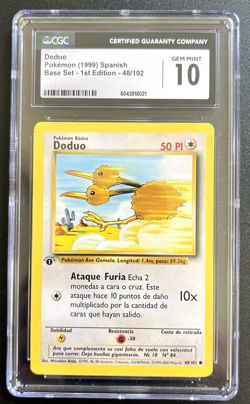1999 Pokemon Spanish Base Set 1st Edition Doduo #48 **CGC 10** - Image 1