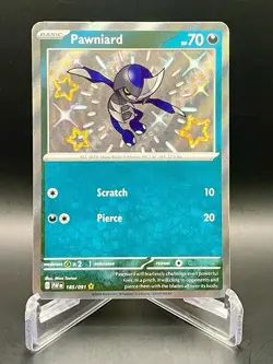 Pawniard 185/091 Paldean Fates Baby Shiny Rare Holo Card Pokemon TCG NM/M - Image 1