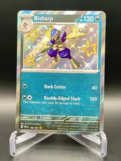Bisharp 186/091 Paldean Fates Baby Shiny Rare Holo Card Pokemon TCG NM/M - Image 1