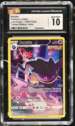 CGC 10 Banette TG07/TG30 Trainer Gallery Lost Origin Pokemon Card - Image 1