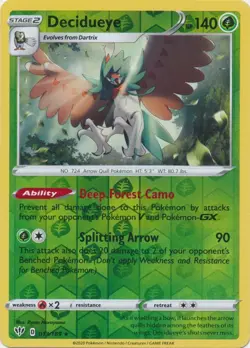 Decidueye 013/189 Reverse Holo Darkness Ablaze Pokemon Card NM - Image 1
