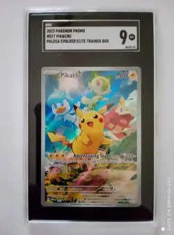 Pikachu Sealed Promo SVP 027 Paldea Evolved ETB Black Star Promo Pokemon Card NM - Image 1