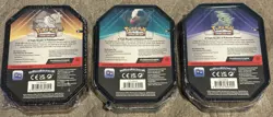 3 x Triple Whammy Collector Sealed Tins (Complete Tin Set) Pokemon TCG - Image 2