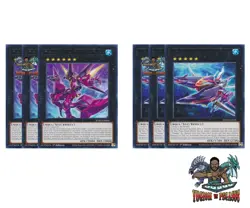 Yugioh! 3x CXyz N.As.Ch. Knight N.As.H. Knight JUSH Rare 1st Ed NM - Image 1
