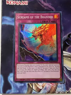 SCREAMS OF THE BRANDED MP22-EN103 1ST ED 2022 MEGA TIN YUGIOH SUPER, NM Miscut - Image 1