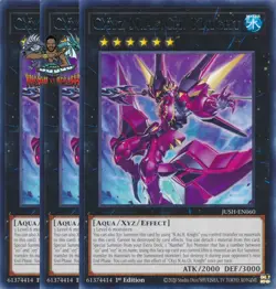 Yugioh! 3x CXyz N.As.Ch. Knight JUSH-EN060 Rare 1st Ed NM - Image 1