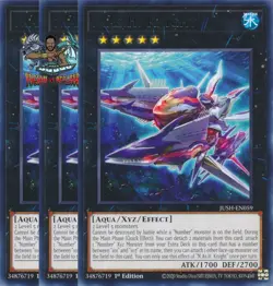 Yugioh! 3x N.As.H. Knight JUSH-EN059 Rare 1st Ed NM - Image 1