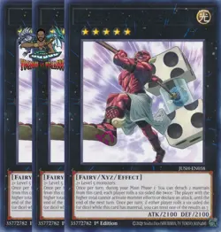 Yugioh! 3x Number 67: Pair-a-Dice Smasher JUSH-EN058 Rare 1st Ed NM - Image 1