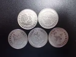 Pokemon Card Meiji Promo Battle Coin x5 Ninetales Rapidash Evolutions etc #5474 - Image 1