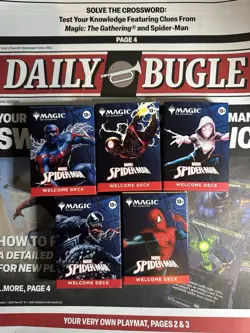 SDCC 2025 Spider-Man MTG Welcome Decks Full Set & Newspaper - Image 1