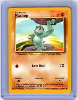 MACHOP - 52/102 - Base Set - Pokemon Card - Played - Image 3