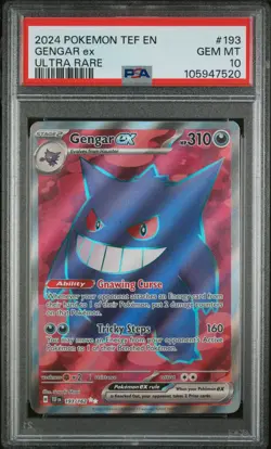 2024 Pokemon Temporal Forces Ultra Rare Gengar Ex #193 PSA 10 - Image 1