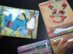 Pokemon Bandai Promo Waterproof Bathroom Menko Card x4 Wobbuffet Shelgon etc5541 - Image 3