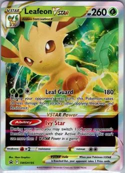 Leafeon VSTAR SWSH195 Pokemon TCG Sword & Shield Promo Ultra Rare Holo Card NM - Image 1