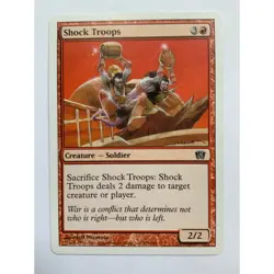 MTG Magic The Gathering Shock Troops Card 8th Edition Red Creature Soldier - Image 1