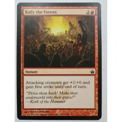 MTG Magic The Gathering Rally The Forces Card Instant Red Mirrodin Beseiged - Image 1