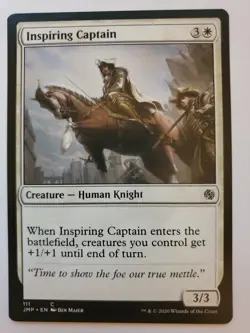 MTG Magic The Gathering Card Inspiring Captain Creature Human Knight White - Image 1