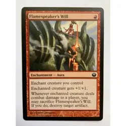 MTG Magic The Gathering Flamespeaker's Will Enchantment Aura Card 165/185 Red - Image 1