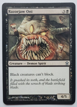 MTG Magic The Gathering Razorjaw Oni 87/165 Demon Spirit Creature Card Black - Image 1