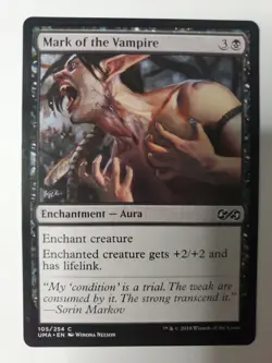 MTG Magic The Gathering Card Mark of the Vampire Enchantment Aura Black Ultimate - Image 1