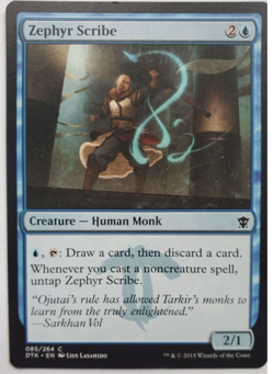 MTG Magic The Gathering Card Zephyr Scribe 085/264 DTK Blue Dragons Of Tarkir - Image 1