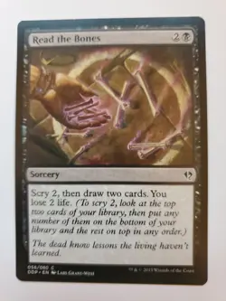 MTG Magic The Gathering Card Read the Bones Sorcery Black Duel Decks Zendikar - Image 1