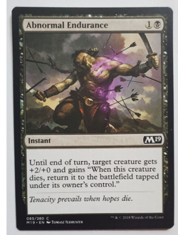 MTG Magic The Gathering M19 Abnormal Endurance Card 085/280 Black M19 - Image 1
