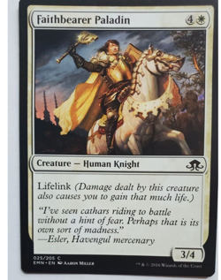 MTG Magic The Gathering Faithbearer Paladin Card 025/205 Eldritch Moon 2016 Whit - Image 1