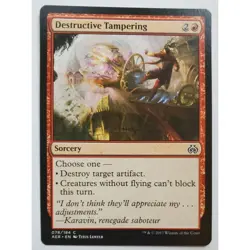 MTG Magic The Gathering Destructive Tampering Card Red Aether Revolt 2017 - Image 1