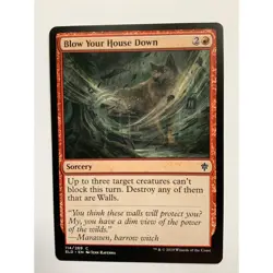 MTG Magic The Gathering "Blow Your House Down" Sorcery Card Red Throne of Eldrai - Image 1