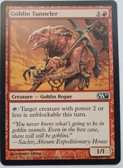 MTG Magic The Gathering Goblin Tunneler M11 Creature Goblin Rogue Card Red - Image 1