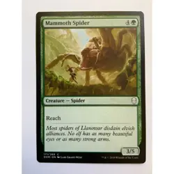 MTG Magic The Gathering Mammoth Spider Card Dominaria Card Green 2018 - Image 1