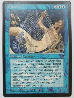 MTG Magic The Gathering Merseine Enchant Creature Card Blue Fallen Empires 1994 - Image 1