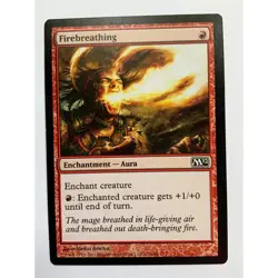 MTG Magic The Gathering Firebreathing Enchantment Aura Card Red M12 - Image 1