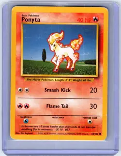 PONYTA - 60/102 - Base Set - Pokemon Card - Played - Image 3