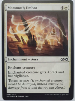 MTG Magic The Gathering Mammoth Umbra Enchantment Aura White Ultimate Masters - Image 1
