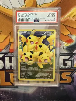 PSA 8 Pikachu Generations RC29/RC32 Full Art Radiant Collection Pokemon Cards - Image 1