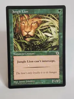 MTG Jungle Lion Portal Regular Common Magic SCRATCH SPOT ON FACE OF CARD - Image 1